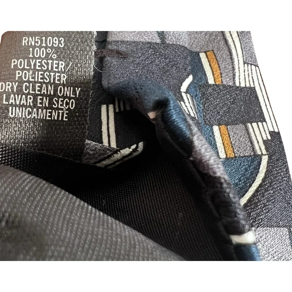 Haggar Men's Tie Blue Multicolor‎ Geometric 100% Polyester